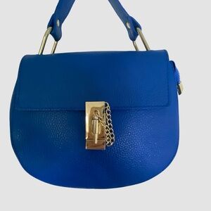 Borse In Pelle Italian Leather Cobalt Blue Small Carry Purse